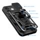8. Hybrid Armor Camshield Panzerhülle für iPhone 16 mit Kameraabdeckung und Ständer – Schwarz