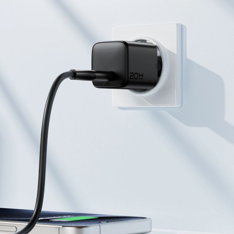 8. Acefast A117 GaN PD 20W USB-C Wandladegerät - Schwarz