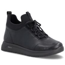 Schwarze, gefütterte Damen-Ankle-Boots aus Leder von Remonte Rieker (Modell D2V06-35)