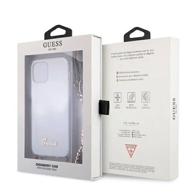 8. Guess GUHCP12MKC4GSGO iPhone 12/12 Pro 6.1" Transparente Hartschale 4G Goldkette