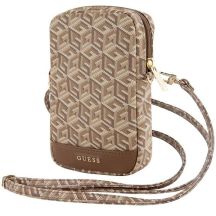 Guess Zip GCube Bottom Stripe Handytasche – braun