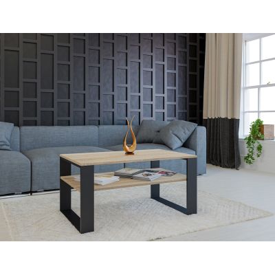 4. Couchtisch MODERN 1P 90x58xH50 Sonoma/Schwarz