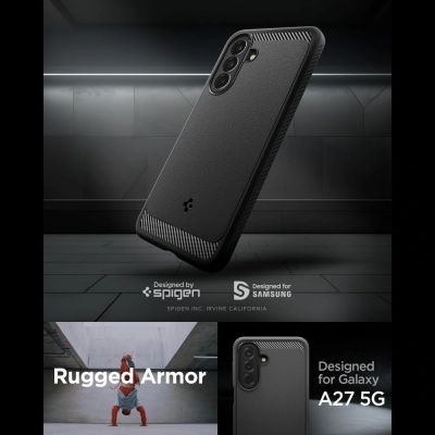 6. Spigen Rugged Armor Schutzhülle für Samsung Galaxy A27 5G – Mattschwarz