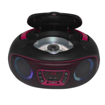 3. Denver TCL-212BT PINK tragbarer CD-Player, schwarz, pink