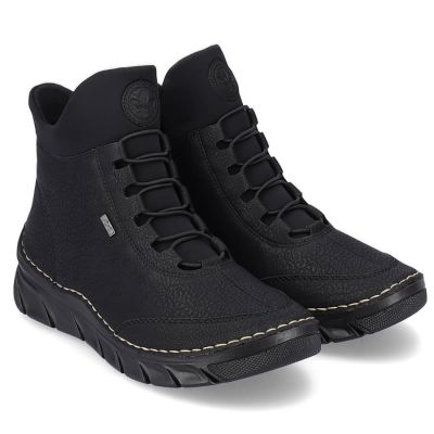 30. Gefütterte schwarze Damen-Ankle-Boots Rieker 55069-00