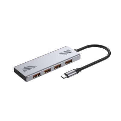 GEMBIRD 4-Port USB 3.2 (GEN 2) Typ-C Hub Grau