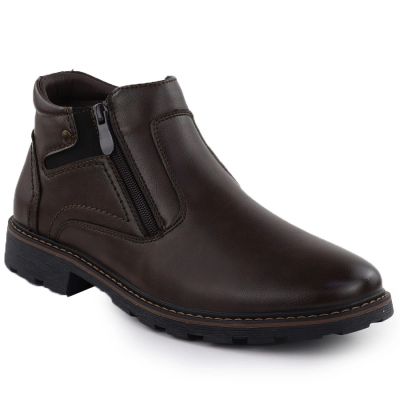 6. Herren-Winterstiefeletten mit Fellfutter und Reißverschlüssen, braun VanHorn AN71309