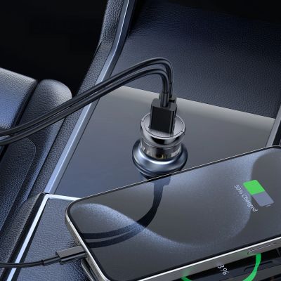 6. Wozinsky 65W Autoladegerät USB-C PD 65W / USB-A 45W QC 3.0 - Schwarz