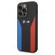 2. BMW Silikonhülle mit blauen und roten Streifen aus der M-Kollektion für iPhone 15 Pro Max – Schwarz