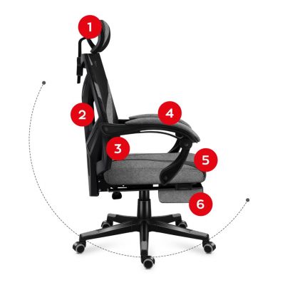 9. Huzaro Combat 5.0 Grauer Gaming-Stuhl