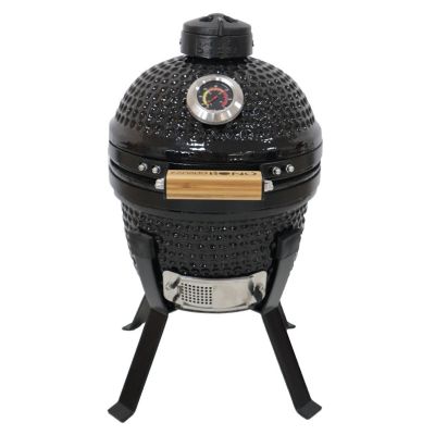 11. Kamado Bono Picnic Keramikgrill, 13 Zoll, Kamado-Grillwagen, Holzkohle (Brennstoff), Schwarz