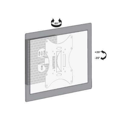 Maclean MC-501B TV-Wandhalterung (Schwenkbar, Wandmontage, neigbar - 42"; max. 30 kg)