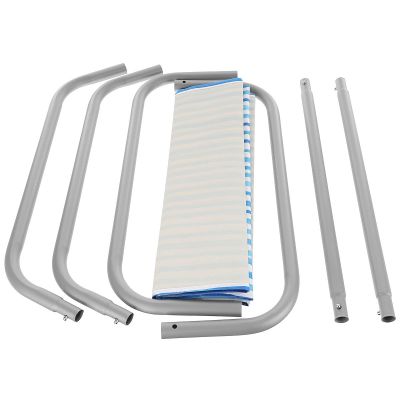 13. Faltbarer Garten- und Strandstuhl und Tasche mit blauen Linien