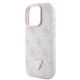 6. Guess Leder 4G Triangle Strass MagSafe Hülle für iPhone 16 Pro Max – Rosa