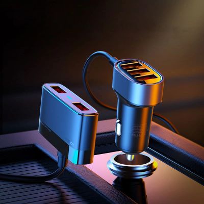 10. Joyroom Auto-Schnellladegerät 5x USB 6.2 A mit Verlängerungskabel schwarz (JR-CL03)