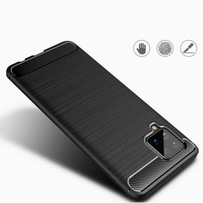 6. Carbon Case Flexibel Handyhülle TPU Schutzhülle für Samsung Galaxy A42 5G blau