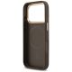7. Guess 4G Strass Logo & Big Strap Metal Buttons MagSafe Case für iPhone 17 Pro - Braun