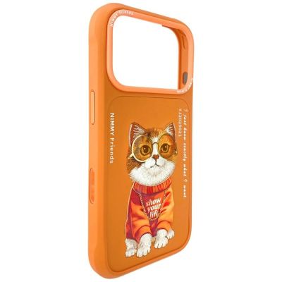 5. Nimmy Glasses Cool Cat Hülle für iPhone 17 Pro Max - Orange