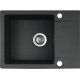 PYRAMIS LEFKADA Spülbecken (59x44) 1B 1D schwarz + Lungo Volcano Black Edition Armatur - 070261111LBE