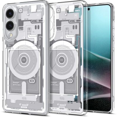 Spigen Ultra Hybrid Mag Case mit MagSafe für Samsung Galaxy S25 Edge mit Print - Weiß