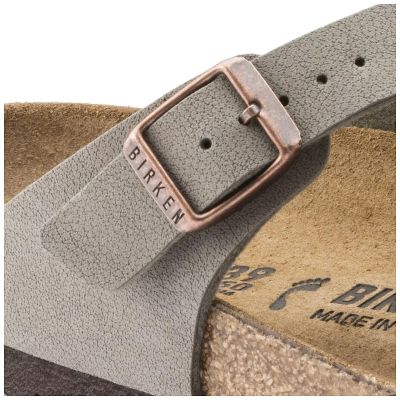 18. Birkenstock Gizeh Birko-Flor Nubuk Stone Regular Herren Flip-Flops Wide Grau (43391)