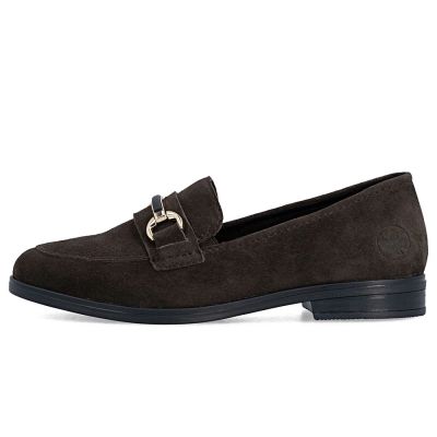 9. Braune Damen-Loafer aus Wildleder, Modell Rieker 46262-25