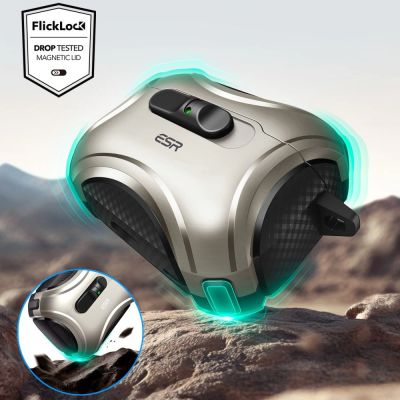 5. ESR Cyber ​​FlickLock MagSafe Hülle für AirPods Pro 3 – Silber
