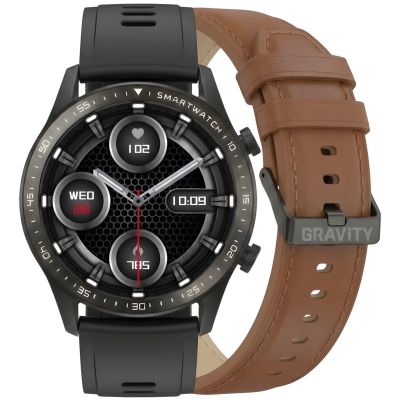 11. Smartwatch Gravity Black 2 Armbänder GT10-4