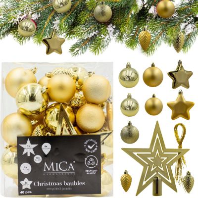 22. Dekorative Plastikkugel-Safes, 40 Stück, Gold-Glimmer