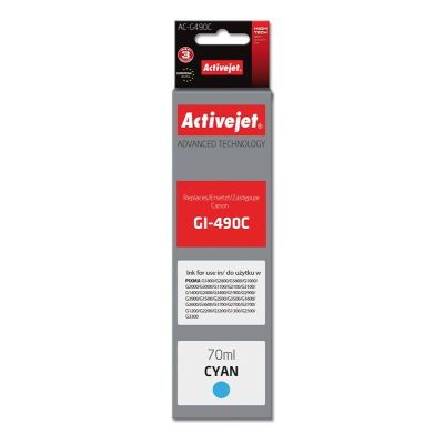 Activejet AC-G490C Tinte (Ersatz für Canon GI-490C; Supreme; 70 ml; 7000 Seiten, blau)