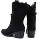 10. Damen-Ankle-Boots, Rüschen-Cowboystiefel, schwarz, Vinceza HX27-16536