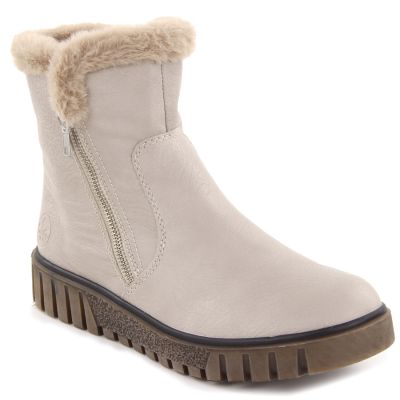 23. Damen-Stiefeletten mit Fellfutter, beige, Rieker Y3481-60