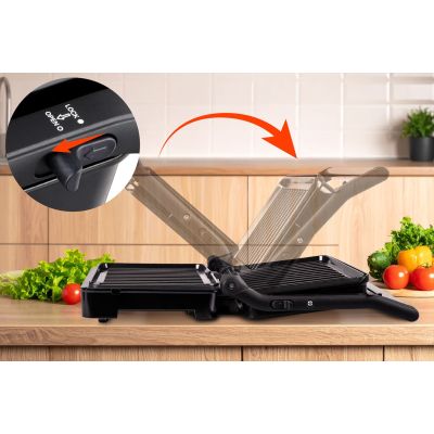 6. ELDOM KONTAKTGRILL GK110 800W SCHWARZ UND SILBER
