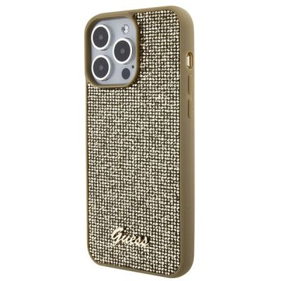 2. Guess Disco Metal Script Hülle für iPhone 15 Pro Max – Gold