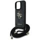 5. Guess 4G Big Logo Cord Stap Crossbody Case für iPhone 16 Pro Max Schwarz