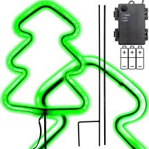 Neon-Weihnachtsbaum grün, 87 LEDs, batteriebetrieben, 16 x 91 cm, LUCA