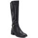Damen-Lederstiefel mit Absatz, gefüttert, schwarz, Sergio Leone KZ-13-S
