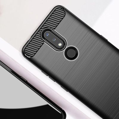 3. Carbon Case Flexibel Handyhülle TPU Schutzhülle für Nokia 2.4 schwarz