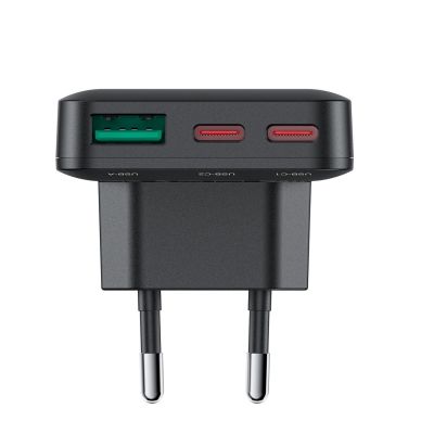 4. Acefast A100 65W GaN 2 USB-C+ USB-A Ladegerät ultradünn – Schwarz