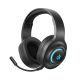 2. QCY Heroad V200 Tri-Mode Gaming-Kopfhörer mit 7.1-Sound, 240 Stunden Akkulaufzeit und abnehmbarem Mikrofon – Schwarz