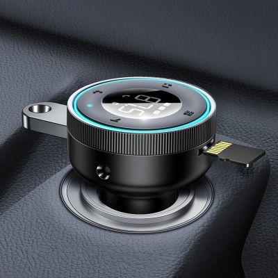 15. Baseus Enjoy FM Transmitter Autoladegerät LED 2x USB / 3,5mm Klinke kabellos MP3 Player Bluetooth 5.0 3.4A schwarz (CCLH-01)