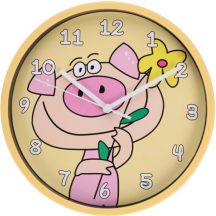 Kinderwanduhr 22,5 cm Schwein