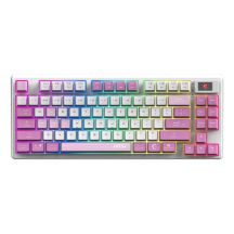 MSI FORGE GK600 TKL Kabellose Gaming-Tastatur Violett USB + Bluetooth QWERTZ Spanisch Pink, Lila, Weiß