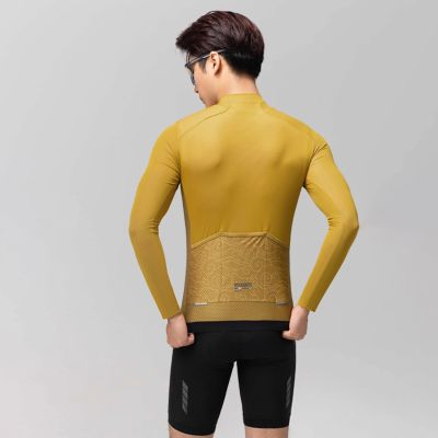 3. Rockbros 15120015023 ROAD TO SKY Herren-Radtrikot mit langen Ärmeln, Größe S – Gelb