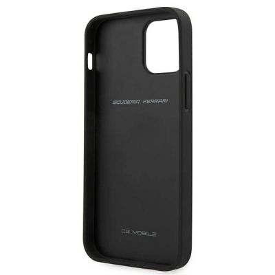 7. Ferrari FESAXHCP12SBK iPhone 12 mini 5,4" schwarz/schwarz Hardcase On Track Carbon Stripe