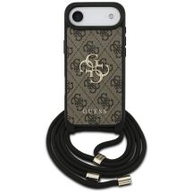 Guess 4G Big Logo Cord Stap Crossbody Case für iPhone 17 Air - Braun