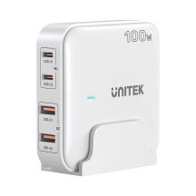 UNITEK GAN Tischladegerät 100W 2xUSB-A 2xUSB-C Weiß