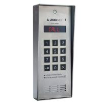 Laskomex CD-2600R Audiogerät mit RFID-Schlüsselleser aus Edelstahl in einem Aufputzgehäuse.