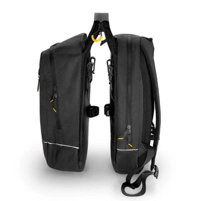 2. Wozinsky Doppel-Fahrradtasche Rucksack 2in1 30l Schwarz (WBB30BK)