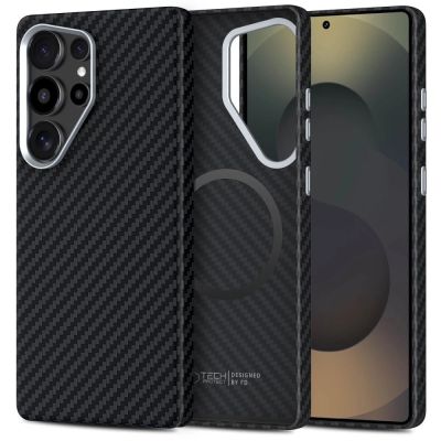 Tech-Protect Ion Carbon MagSafe Case für Samsung Galaxy S25 Ultra - Schwarz